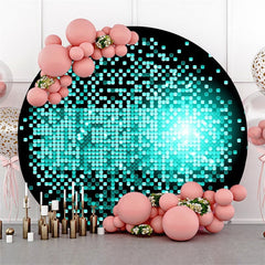 Aperturee Blue Bright Bokeh Round Black Happy Birthday Backdrop