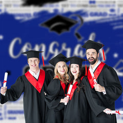 Aperturee - Blue Brush Stars You Did It Grad Photo Booth Backdrop