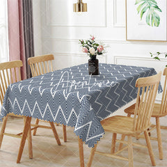 Aperturee - Blue Chevron Pattern Dining Rectangle Tablecloth