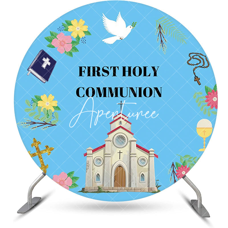 Aperturee - Blue Church First Holy Communion Baptism Backdrop