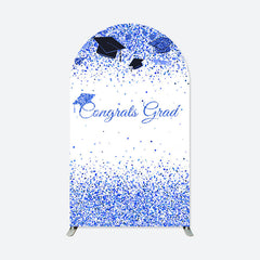 Aperturee - Blue Congrats Grad Party Double Sided Arch Backdrop