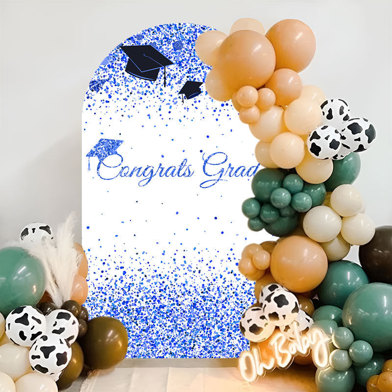 Aperturee - Blue Congrats Grad Party Double Sided Arch Backdrop