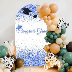 Aperturee - Blue Congrats Grad Party Double Sided Arch Backdrop