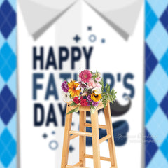 Aperturee - Blue Diamond Mustache Happy Fathers Day Backdrop