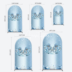 Aperturee - Blue Diamonds Sparkle 50th Birthday Arch Backdrop