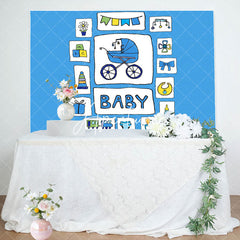 Aperturee - Blue Dot Infant Kit Baby Shower Backdrop For Boys