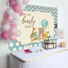 Aperturee - Blue Dots Teddy Bear Balloon Baby Shower Backdrop