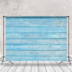 Aperturee - Blue Faded Wood Texture Backdrop For Photography