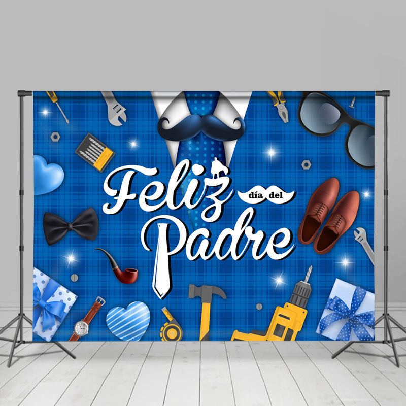 Aperturee - Blue Feliz Padre Beard Fathers Day Party Backdrop