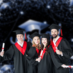 Aperturee - Blue Glitter Ribbon Black Grad Backdrop For Photos