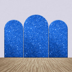 Aperturee - Blue Glitter Sequin Simple Party Arch Backdrop Kit