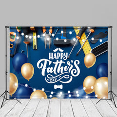 Aperturee - Blue Glod Balloons Tool Light Fathers Day Backdrop