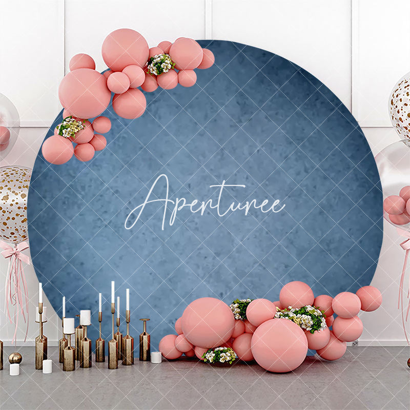 Aperturee - Blue Gray Abstract Texture Circle Birthday Backdrop