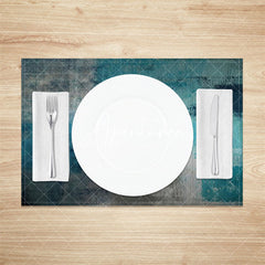 Aperturee - Blue Green Grey Mixed Vintage Set Of 4 Placemats