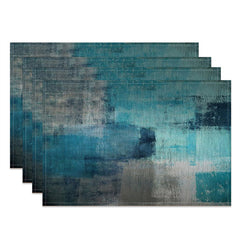 Aperturee - Blue Green Grey Mixed Vintage Set Of 4 Placemats