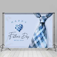 Aperturee - Blue Heart Tie Happy Fathers Day Party Backdrop