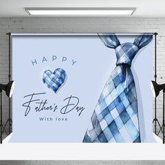 Aperturee - Blue Heart Tie Happy Fathers Day Party Backdrop