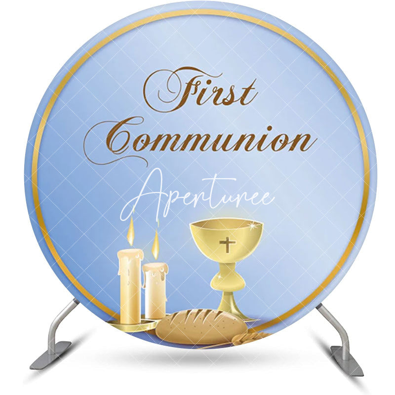 Aperturee - Blue Holy Grail First Communion Baptism Backdrop