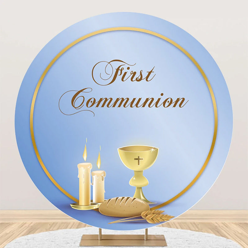 Aperturee - Blue Holy Grail First Communion Baptism Backdrop