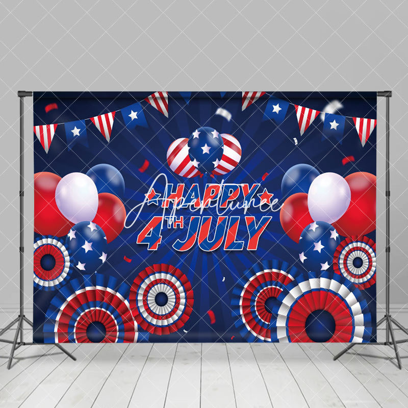 Aperturee - Blue July 4 Red Balloon Independence Day Backdrop