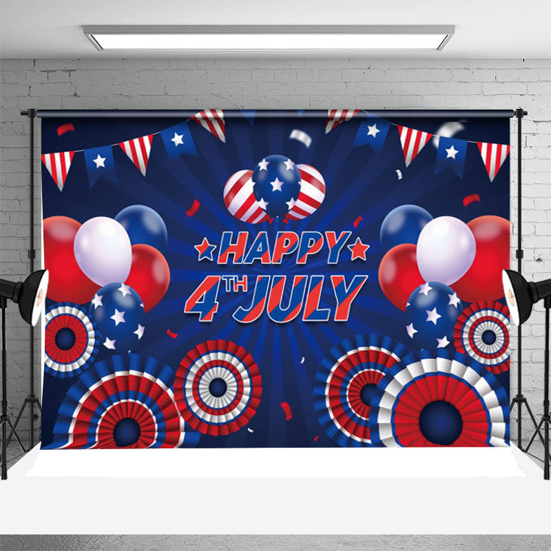 Aperturee - Blue July 4 Red Balloon Independence Day Backdrop