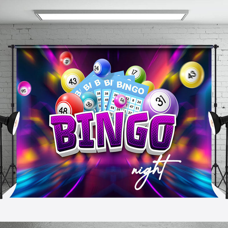 Aperturee - Blue Lottery Flying Ball Bingo Night Party Backdrop