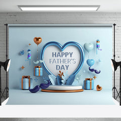 Aperturee - Blue Love Balloon Gift Happy Fathers Day Backdrop