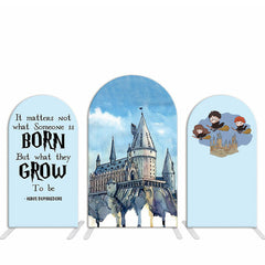 Aperturee Blue Magic Castle Wizard Arch Birthday Backdrop Kit