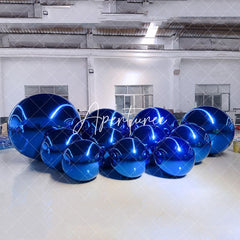 Aperturee - Blue Mirror Ball Party Big Shiny Inflatable Ball