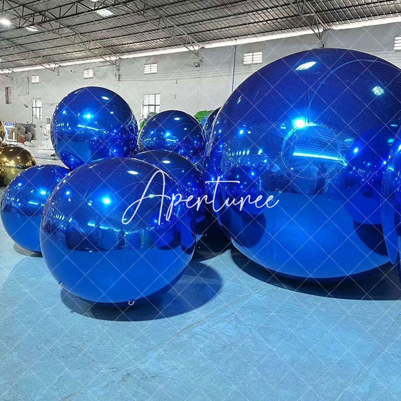 Aperturee - Blue Mirror Ball Party Big Shiny Inflatable Ball