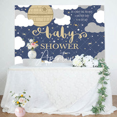 Aperturee - Blue Night Sky Clouds Galaxy Baby Shower Backdrop