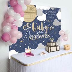 Aperturee - Blue Night Sky Clouds Galaxy Baby Shower Backdrop