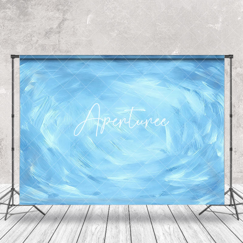 Aperturee - Blue Oil Painting Abstract Textured Photo Backdrop