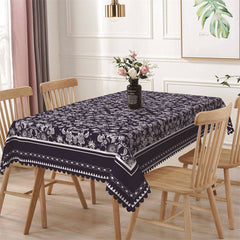 Aperturee - Blue Pattern Vintage Ethnic Rectangle Tablecloth