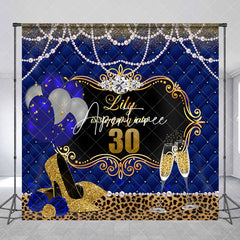 Aperturee - Blue Pearl High Heels Custom 30th Birthday Backdrop