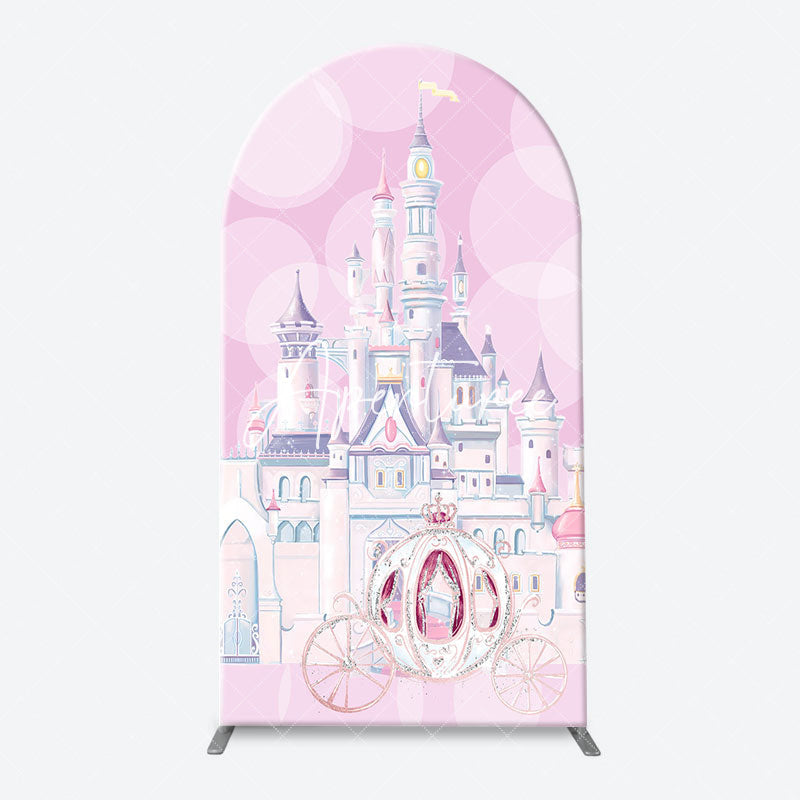 Aperturee - Blue Pink Castle Gender Reveal Arch Backdrop Kit