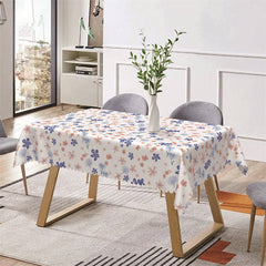 Aperturee - Blue Pink Floral Prints Spring Rectangle Tablecloth