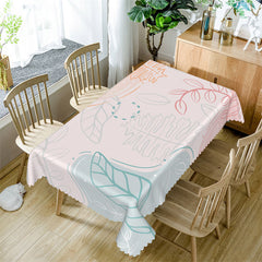 Aperturee - Blue Pink Orange Abstract Print Rectangle Tablecloth