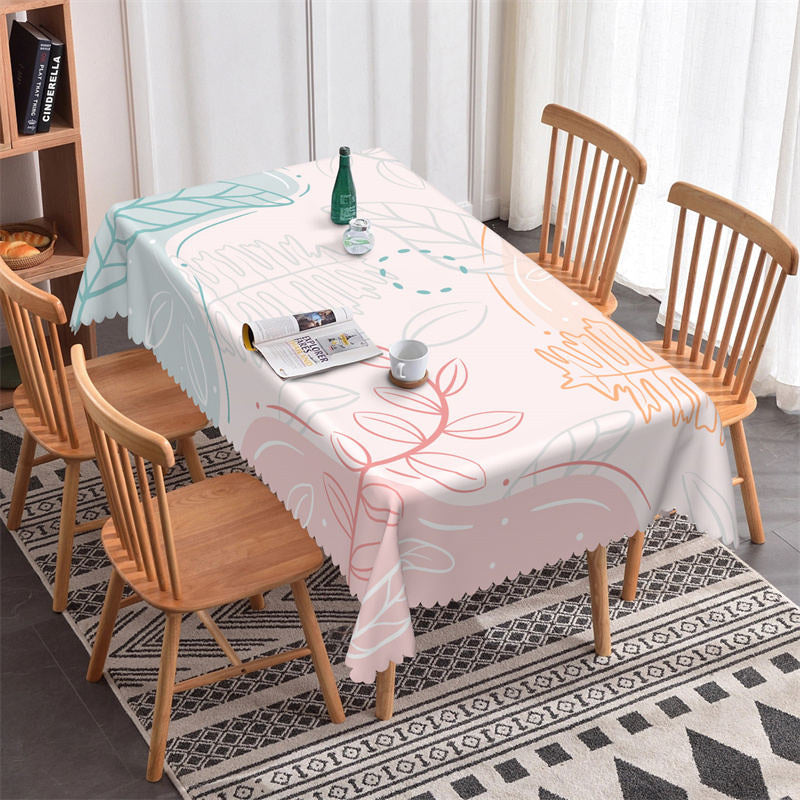 Aperturee - Blue Pink Orange Abstract Print Rectangle Tablecloth