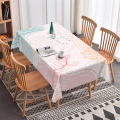 Aperturee - Blue Pink Orange Abstract Print Rectangle Tablecloth