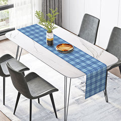 Aperturee - Blue Plaid Patterns Nordic Dining Room Table Runner