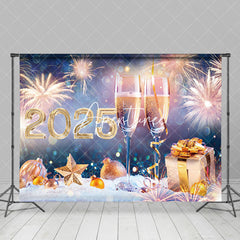 Aperturee - Blue Purple Blur Vibe Happy New Year Xmas Holiday Backdrop