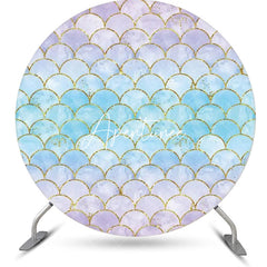 Aperturee - Blue Purple Gradient Mermaid Scale Circle Backdrop