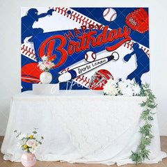 Aperturee - Blue Red Baseball Sports League Birthday Backdrop