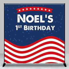 Aperturee - Blue Red Custom 1st Birthday Independence Day Backdrop