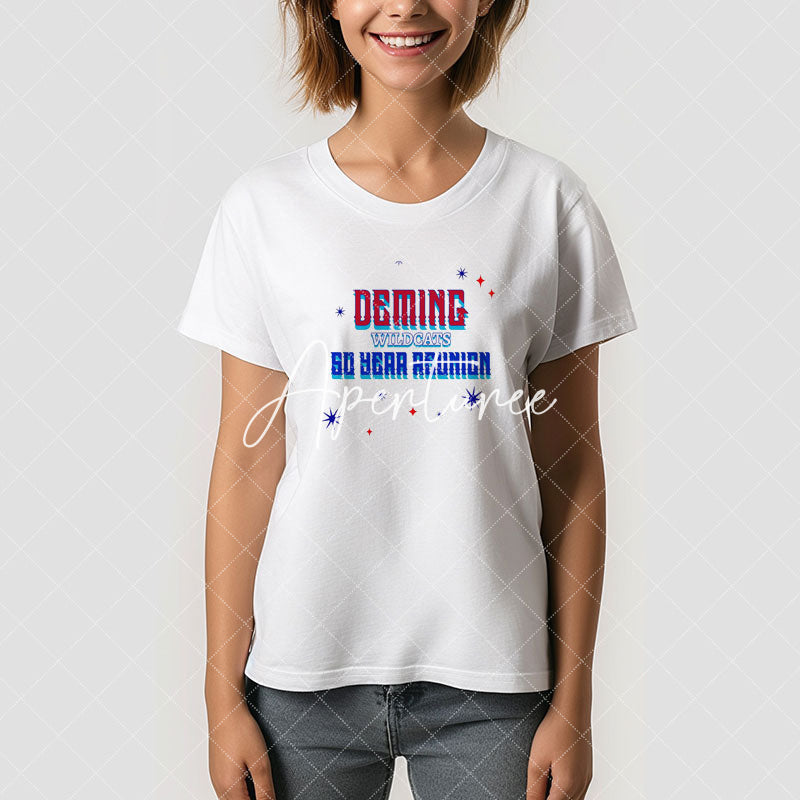 Aperturee - Blue Red Custom Name 50 Years Reunion T-Shirt