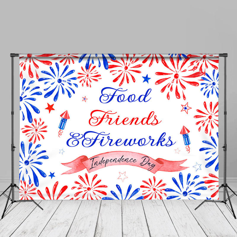 Aperturee - Blue Red Spark Friends Independence Day Backdrop