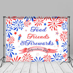 Aperturee - Blue Red Spark Friends Independence Day Backdrop