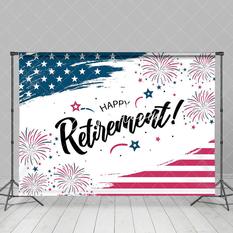 Aperturee - Blue Red White Flag Spark Backdrop For Retirement