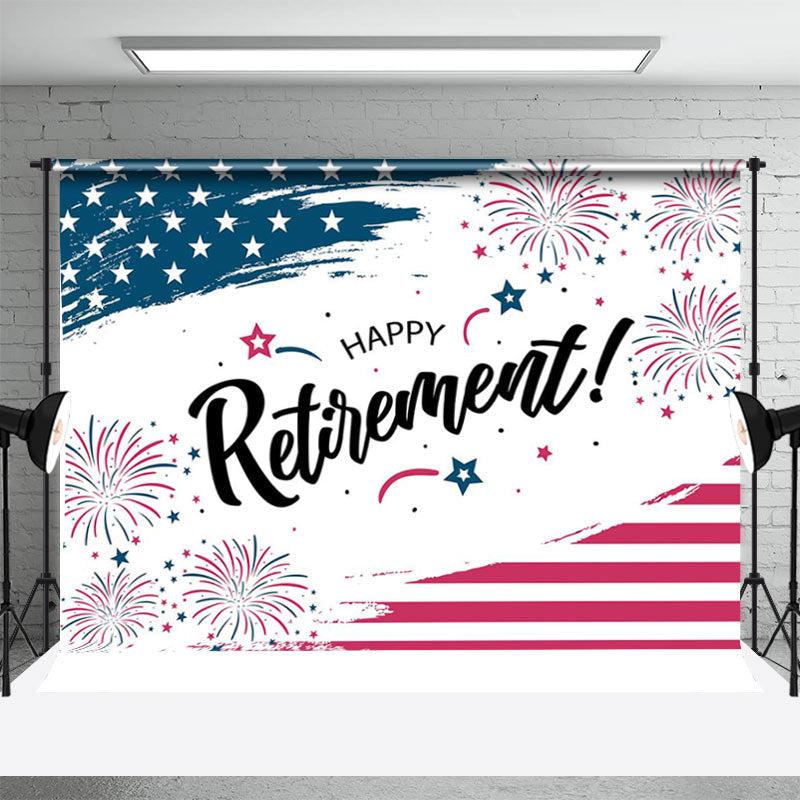 Aperturee - Blue Red White Flag Spark Backdrop For Retirement